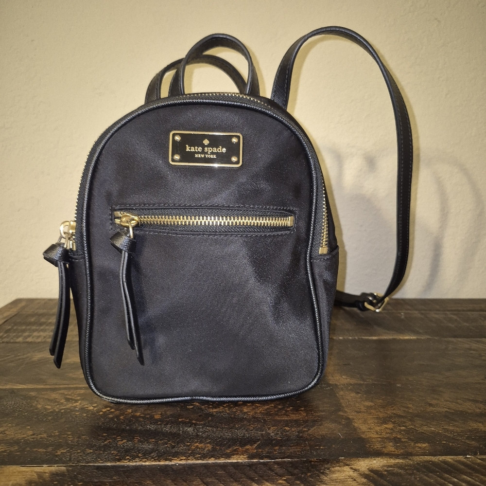 Kate Spade Mini Nylon Backpack And Kate Spade, Spade Keychain In Plum